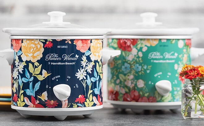 Alea's Deals The Pioneer Woman Floral Slow Cooker 2-Set ONLY $24.99 (Reg $45) + FREE Pickup  