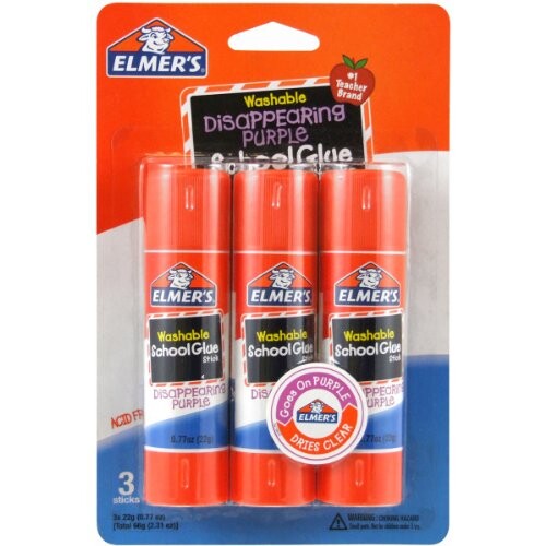 Alea's Deals 3ct Elmer's Disappearing Purple School Glue Sticks Up to 54% Off! Was $6.89!  