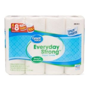 Alea's Deals *IN STOCK* Great Value Everyday Strong Paper Towels, 4 Double Rolls only $3.82!  