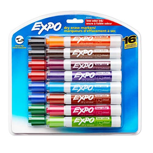 Alea's Deals EXPO Low Odor Dry Erase Markers, Chisel Tip, Assorted, 16 Count Up to 56% Off! Was $24.99!  