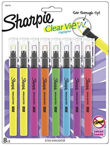 Alea's Deals Sharpie Clear View Highlighter Stick, Assorted, 8 Pack Up to 40% Off! Was $19.39!  