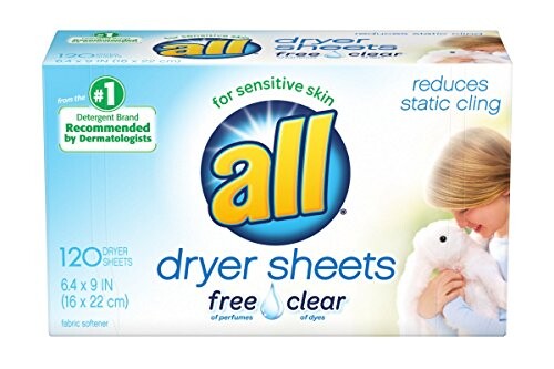 Alea's Deals all Fabric Softener Dryer Sheets for Sensitive Skin, Free Clear, 120 Count Up to 61% Off! Was $10.10 ($0.08 / Count)!  