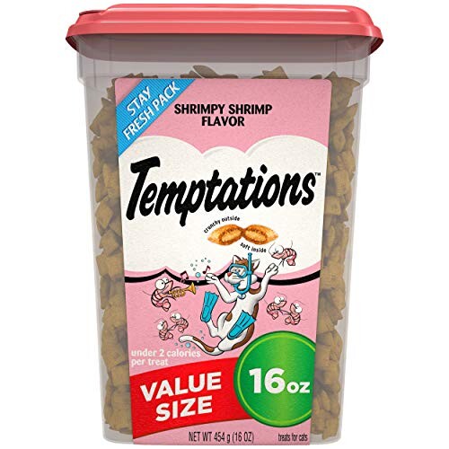 Alea's Deals TEMPTATIONS Classic Crunchy and Soft Cat Treats Shrimpy Shrimp Flavor, 16 oz. Tub  – ON SALE➕SUB/SAVE!  