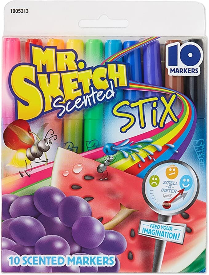 Alea's Deals Mr. Sketch Scented Stix Markers, Fine Tip, Assorted Colors, 10-Count Up to 50% Off! Was $7.99!  