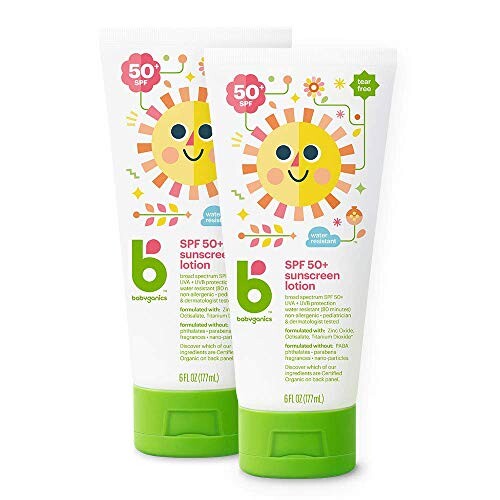 Alea's Deals Babyganics Sunscreen Lotion 50 SPF, 6oz, 2 Pack, Packaging May Vary  – ON SALE+SUB/SAVE!  