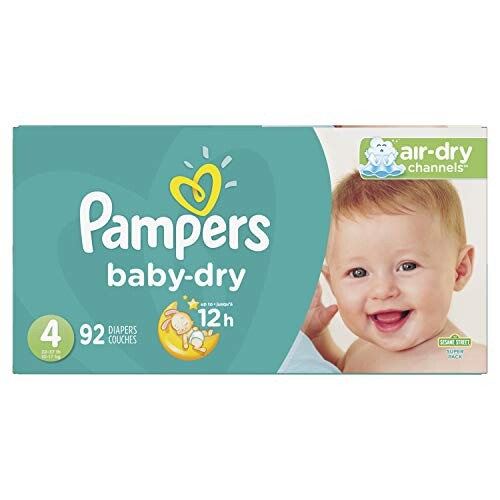 Alea's Deals Diapers Size 4, 92 Count - Pampers Baby Dry Disposable Baby Diapers, Super Pack Up to 41% Off! Was $41.29 ($0.45 / Count)!  