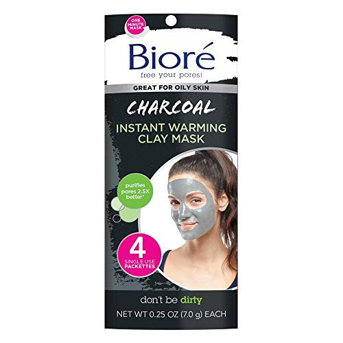 Alea's Deals Bioré Charcoal Instant Warming Clay Mask for Oily Skin 4 Count  – ON SALE+SUB/SAVE!  