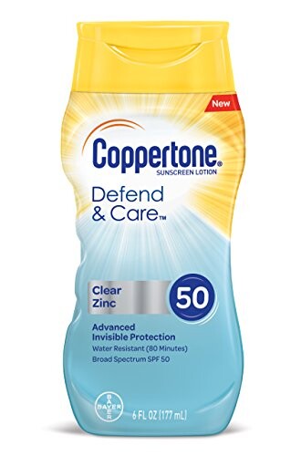 Alea's Deals Coppertone Defend & Care Clear Zinc Sunscreen Lotion Broad Spectrum SPF 50 (6 Fluid Ounce) – ON SALE+SUB/SAVE!  