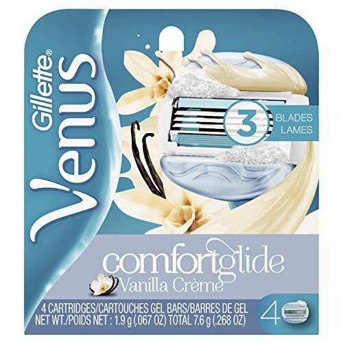 Alea's Deals Gillette Venus ComfortGlide Vanilla Crème Women's Razor Blade Refills, 4 Count  – ON SALE+SUB/SAVE!  