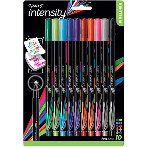Alea's Deals BIC Intensity Fineliner Marker Pen, Fine Point (0.4 mm), Assorted Colors, 10-Count Up to 44% Off! Was $11.70!  