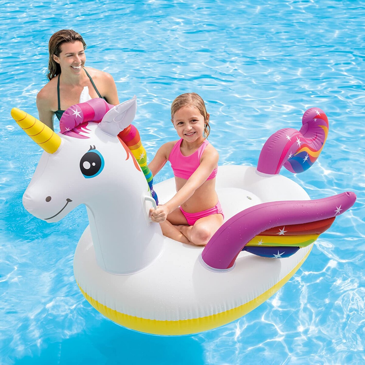 Alea's Deals Intex Unicorn Inflatable Ride-On Pool Float, 79" X 55" X 38" Up to 33% Off! Was $18.99!  