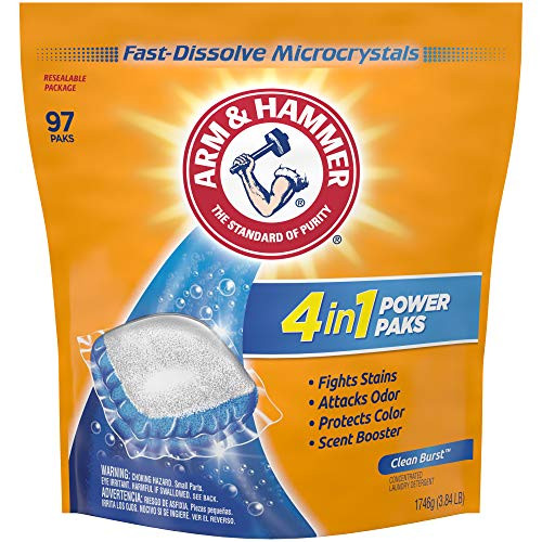 Alea's Deals Arm & Hammer 4-in-1 Laundry Detergent Power Paks, 97 Count (Packaging may vary)  – ON SALE+SUB/SAVE!  