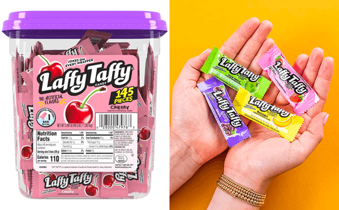 Alea's Deals Laffy Taffy Candy Jar, Cherry, 145 Count  – ON SALE+SUB/SAVE!  