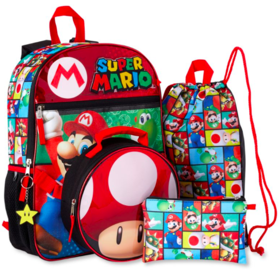 Alea's Deals Super Mario 5 Piece Backpack Set $12.99 (Reg. $17)  