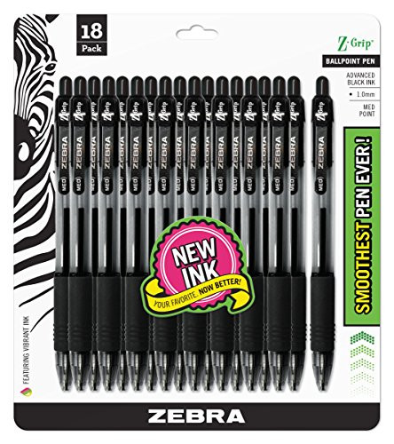 Alea's Deals 46% Off Zebra Pen Z-Grip Retractable Ballpoint Pen, Medium Point, 1.0mm, Black Ink, - 18 Pieces! Was $10.94!  