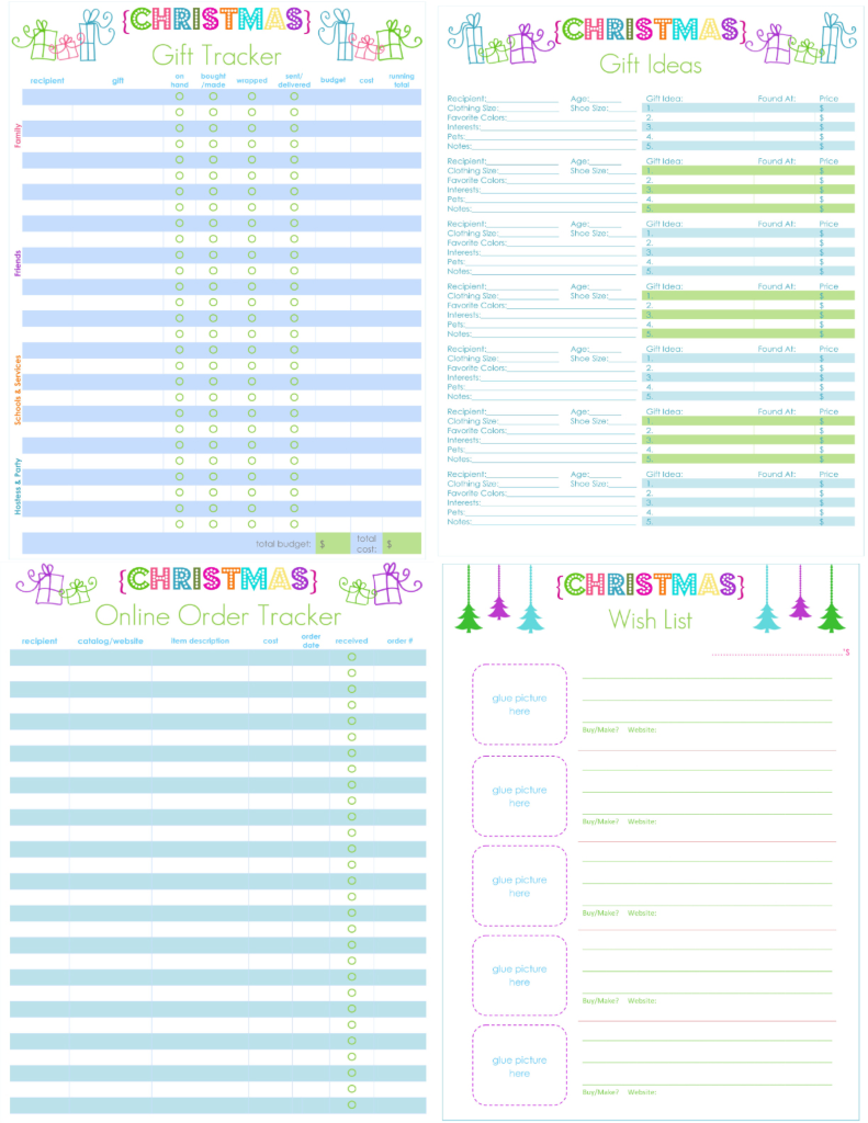 Alea's Deals 4 FREE Christmas Gift & Purchase Tracking Printables  