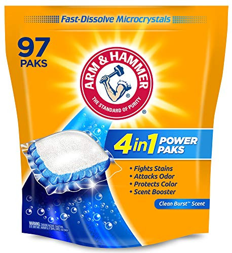 Alea's Deals Arm & hammer 4-in-1 Laundry Detergent Power Paks, 97 Count  – 43% PRICE DROP+SUB/SAVE!  