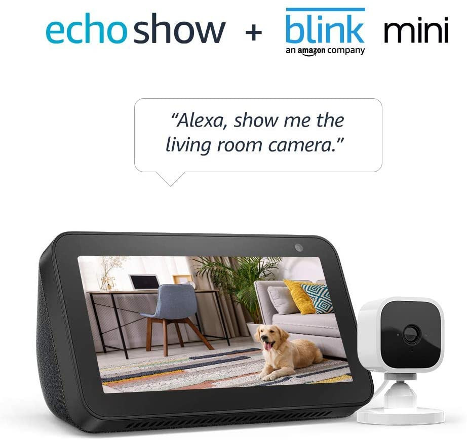 Alea's Deals 60% Off Echo Show 5 Charcoal with Blink Mini Indoor Smart Security Camera! Was $124.98!  