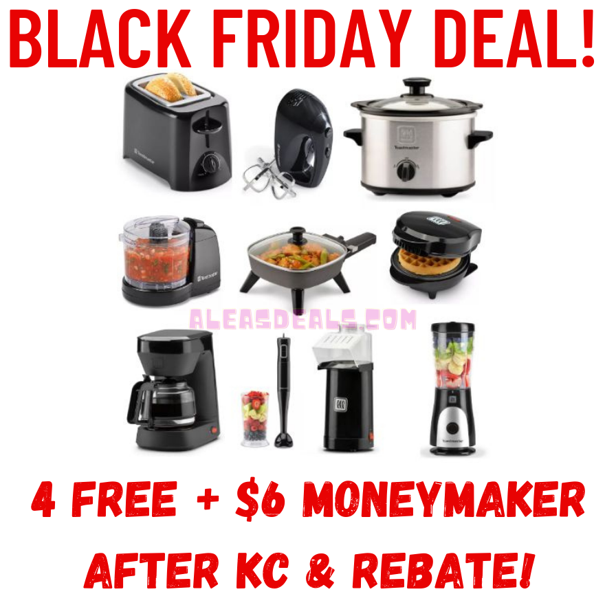 Alea's Deals Kohl’s Black Friday! $6 Moneymaker Toastmaster Small Appliances After Kohl’s Cash & Rebates!  