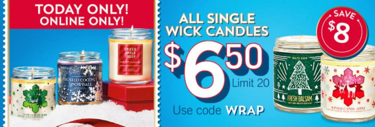 Alea's Deals Bath & Body Works Single Wick Candles JUST $6.50 (Reg $14.50) LIMIT 20!  
