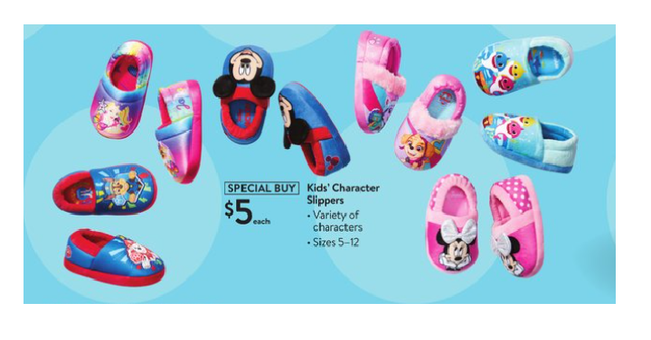 Alea's Deals Walmart Black Friday! Kids’ Character Slippers Only $5!  