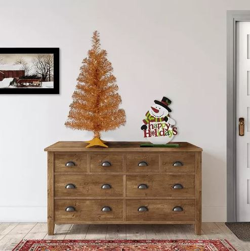Alea's Deals 45% Off National Tree Company Artificial Christmas Tree | Includes Stand | Champagne Tinsel - 3 ft! Was $21.99!  