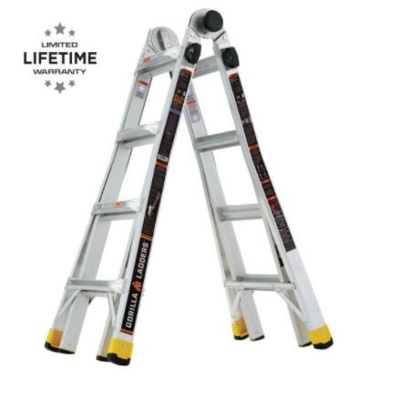 Alea's Deals Gorilla 18 Ft. Reach Aluminum Multi-Position Ladder Only $80  