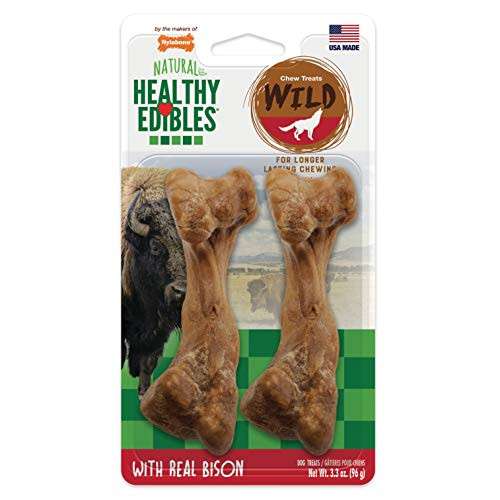 Alea's Deals 50% Off Nylabone Healthy Edibles WILD Natural Long Lasting Bison Dog Chew Treats 2 count Wolf - Up to 35 lbs.! Was $5.99 ($1.82 / Ounce)!  