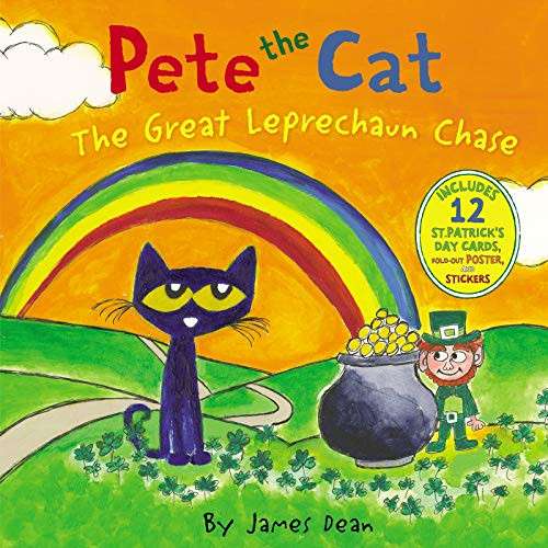 Alea's Deals 45% Off Pete the Cat: The Great Leprechaun Chase: Includes 12 St. Patrick's Day Cards, Fold-Out Poster, and Stickers!! Was $10.99!  