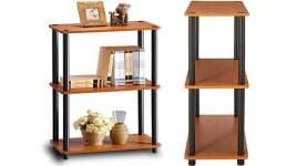 59% Off Furinno Turn-N-Tube Display Rack, 3-Tier Single, Light Cherry/Black! Was $48.99!