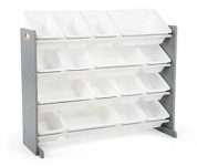 45% Off Humble Crew Supersized Wood Toy Storage Organizer, Extra Large, Grey/White! Was $109.99!