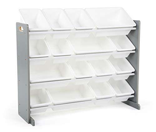 Alea's Deals 45% Off Humble Crew Supersized Wood Toy Storage Organizer, Extra Large, Grey/White! Was $109.99!  