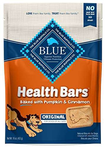 Alea's Deals 43% Off Blue Buffalo Health Bars Natural Crunchy Dog Treats Biscuits, Pumpkin & Cinnamon 16-oz bag! Was $6.99 ($0.44 / oz)!  