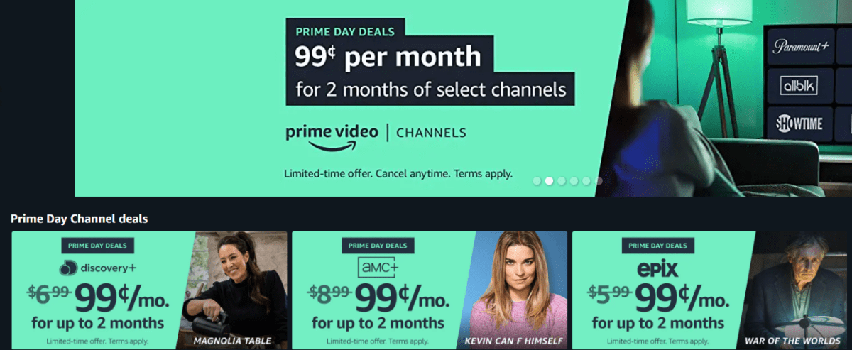 Alea's Deals 🔥𝐄𝐀𝐑𝐋𝐘 𝐏𝐑𝐈𝐌𝐄 𝐃𝐀𝐘 𝐃𝐄𝐀𝐋𝐒🔥 $0.99 Deals on Prime Video Channels  