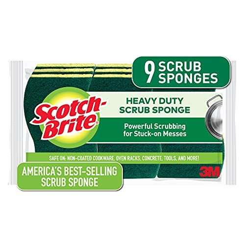 Alea's Deals 31% Off Scotch-Brite Heavy Duty Scrub Sponges, 9 Scrub Sponges, Stands Up to Stuck-on Grime! Was $9.82!  