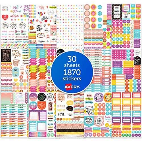 52% Off Avery Planner Sticker Pack, Calendar Stickers, Journal Stickers, Mom Planner Stickers, 1,820 Stickers (6780)! Was $12.36!