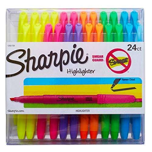 Alea's Deals 42% Off Sharpie Liquid Pocket Highlighters Assorted Colors | Chisel Tip Highlighter Pens, 24 Count! Was $16.21!  