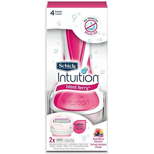 Alea's Deals 57% Off Schick Intuition Island Berry Womens Razor Blade Refills with Acai Berry Extract, 1 Handle with 2 Refills! Was $14.99!  