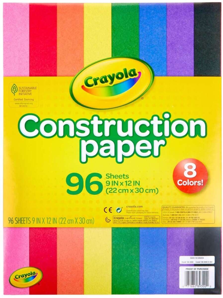 Alea's Deals 77% Off Crayola Construction Paper, School Supplies, 96 ct Assorted Colors, 9" x 12"! Was $10.65!  
