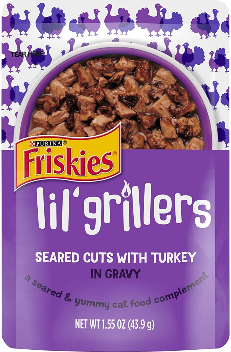 Alea's Deals 36% Off 16CT Purina Friskies Gravy Wet Cat Food Complement, Lil' Grillers Seared Cuts with Turkey! Was $11.84!  