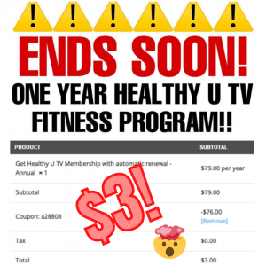 Alea's Deals ENDS SOON! 1 YR Healthy U TV ONLY $3! REG. $79!  