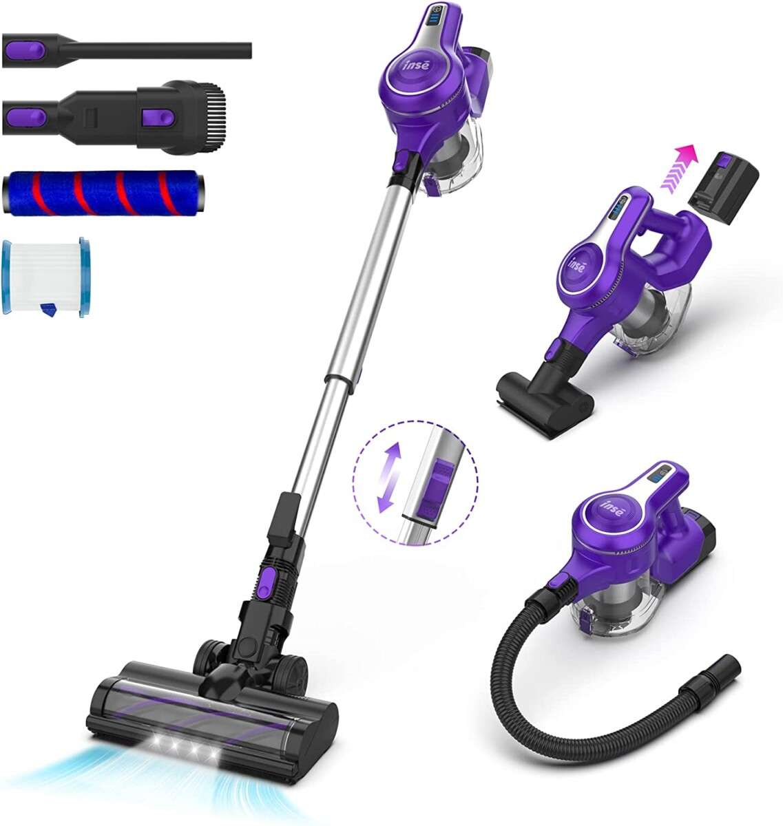 Alea's Deals INSE Cordless Vacuum Cleaner, 10 in 1 23KPa 265W Powerful Stick Vacuum-80% OFF!  