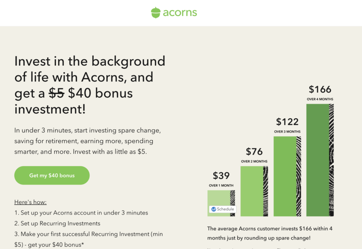 Alea's Deals Acorns App – GOOO! $40 Bonus Investment NOW (Reg. $15)! Invest Spare Change  