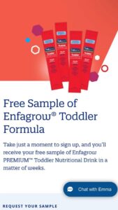 Alea's Deals FREE Sample of Enfagrow Toddler Formula  
