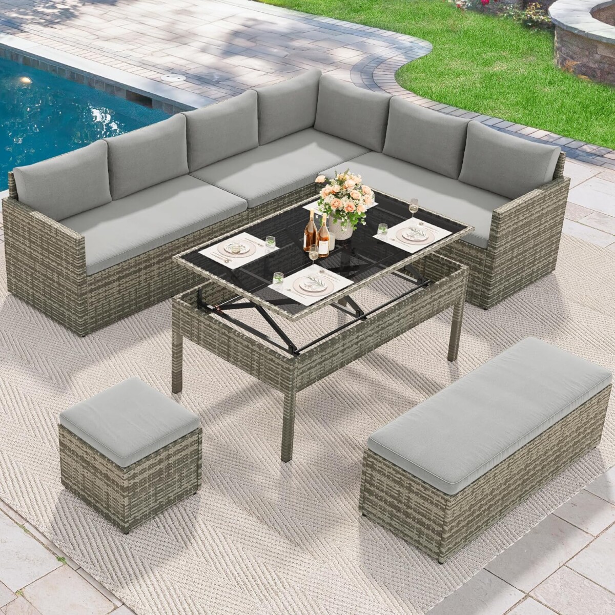 Alea's Deals Price Drop! YITAHOME 9 Pieces Patio Furniture Set  