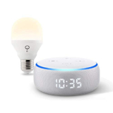 Echo Dot with clock (Sandstone) bundle with LIFX Wi-Fi Smart Bulb Up to 44% Off! Was $79.98!