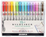 55% Off Zebra Pen Mildliner, Double Ended Highlighter, Broad and Fine Tips, Assorted Colors, 15 Pack! Was $29.85!
