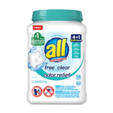 All Mighty Pacs Laundry Detergent Free Clear Odor Relief, Tub, 56 Count  – ON SALE+SUB/SAVE!