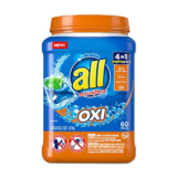 All Mighty Pacs Laundry Detergent 4 in 1 with Oxi, Tub, 60 Count  – ON SALE+SUB/SAVE!
