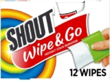 Shout Wipe and Go Instant Stain Remover, for On-the-Go Laundry Stains, 12 Count – Pack of 12 (144 Total Wipes) Up to 59% Off! Was $29.76 ($0.21 / Count)!